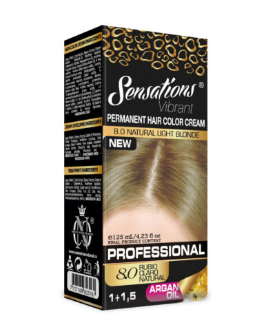 Tintura en Crema Permanente con Aceite de Argán 8.0 Rubio Claro Kit 125 ml