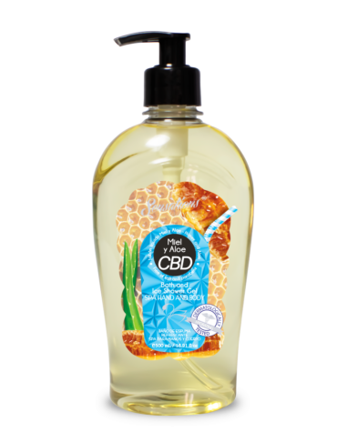 Jabón Líquido Manos y Cuerpo, Miel y Aloe CBD